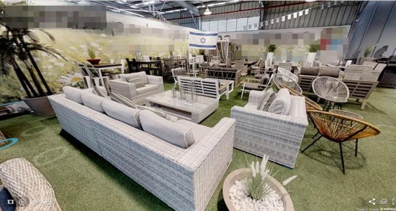 Outdoor Rattan Sofa Furniture Round Garden Patio Set 4PCS