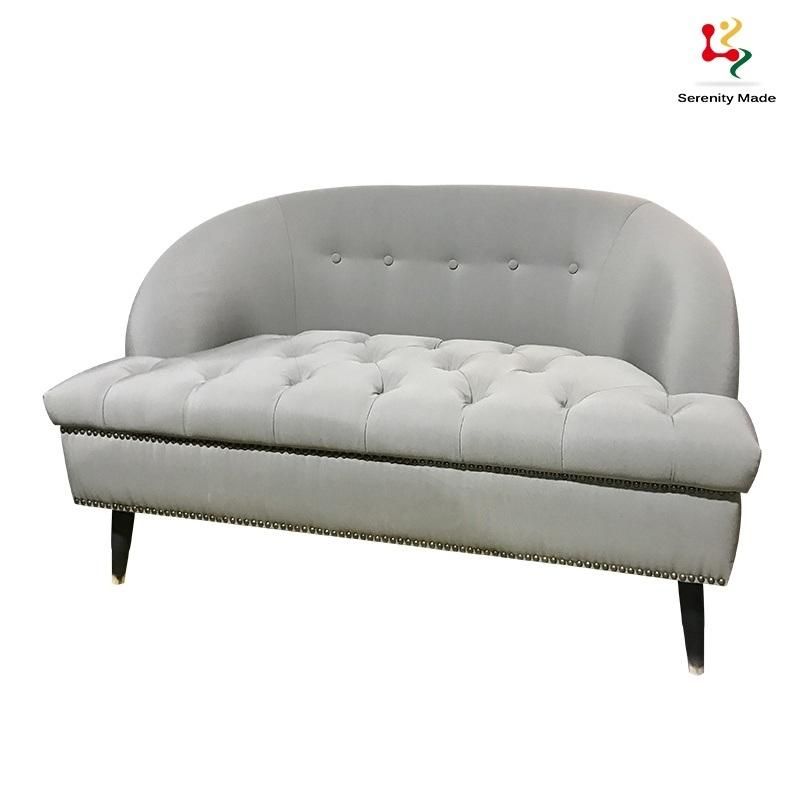 MID-Century Button Tufted Comfort Gray Leisure Modern Three Seaters Sofa
