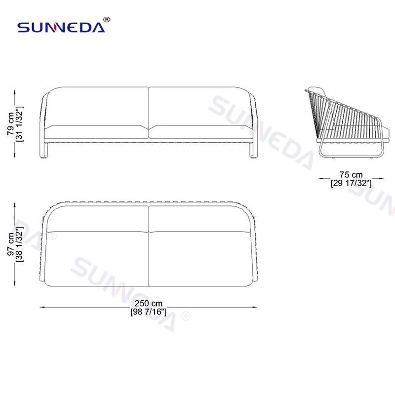 Luxury Webbing Leisure Outdoor Sofa Set Garden Furniture