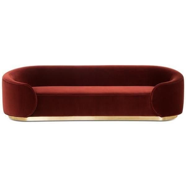 Italian Modern Luxurious Home Living Room Furniture Sets Hotel Villa Lounge Curved Golden Metal Leg Velvet Sofa