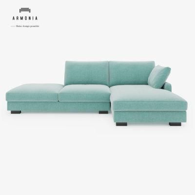 with Armrest High Back Fabric Living Room Modern Corner Sofa