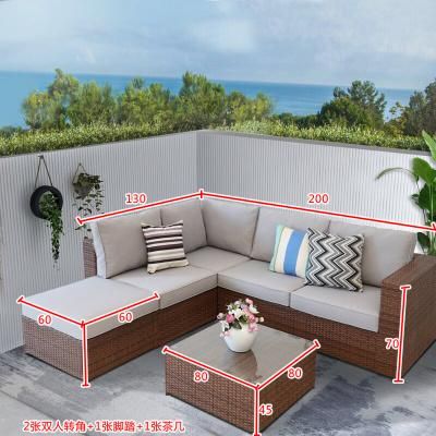 Outdoor Sofa Courtyard Garden Outdoor Rattan Table and Chair