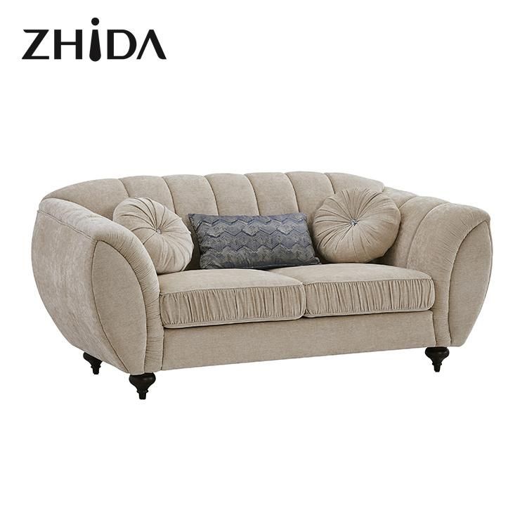 New Design Zhida Couch Home Living Room Furniture Luxury Velvet Fabric Sofa Set Modern 1 2 3 Seat Sectional Sofa