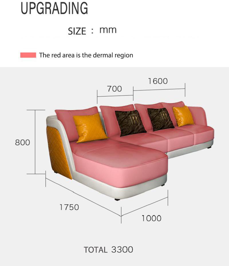 Hot Selling Cowhide 1/2/3 Seater Livingroom Sofa