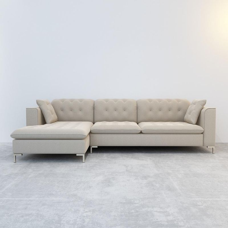 Modern Linen Fabric L Shape Corner Sofa Sectional