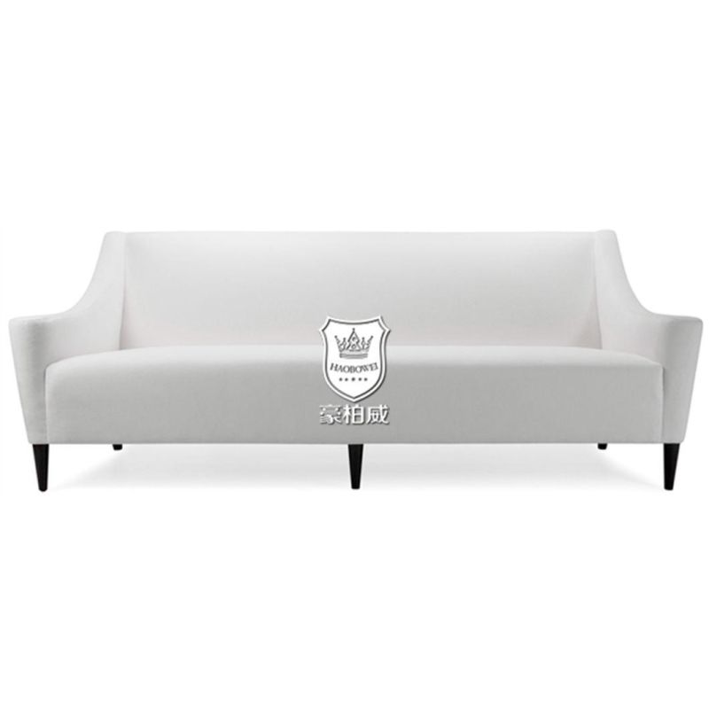 Pure White Italian Leather Sofas for Hotel