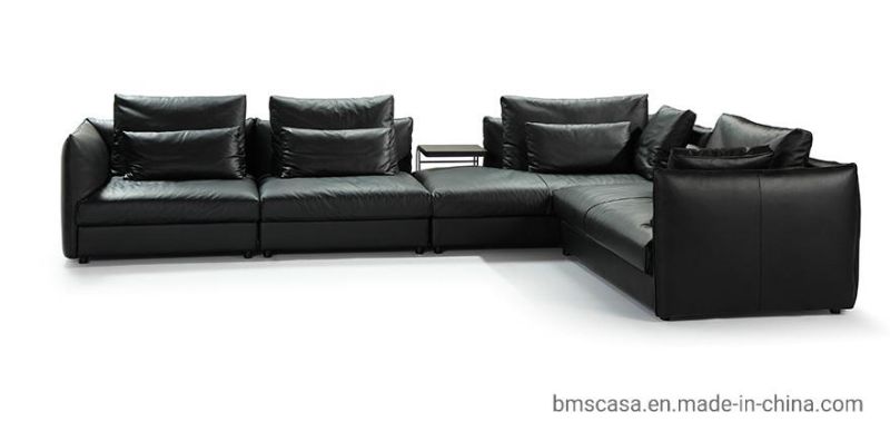 Italian Style Living Room High-End Leather Sectional Sofa