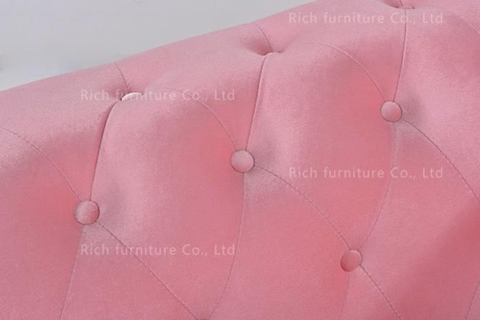 Hotel Living Room Furniture Fabric Modern Chesterfield Sofa