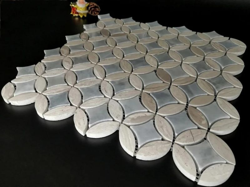 The New Gray Stone Mosaic Tiles Used in Kitchen, TV, Sofa Tailgate Wall