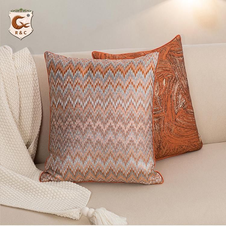 Modern Light Luxury Sofa Couch Car Cushion Cover Silk Satin Hot Stamping Pillow Case Cover Metal Color Pillowcase Pillowcover