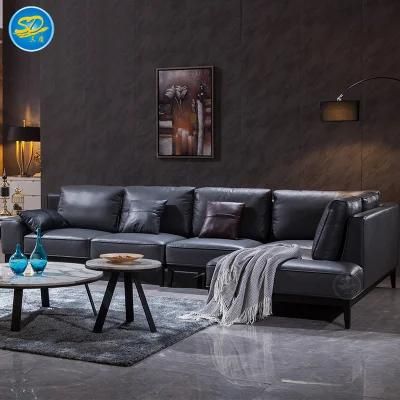 China Factory Modern Living Room Furniture Set Sectional Leather Sofa