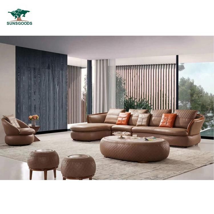 Latest Corner Style Sofa Picture of Wooden Furniture Set