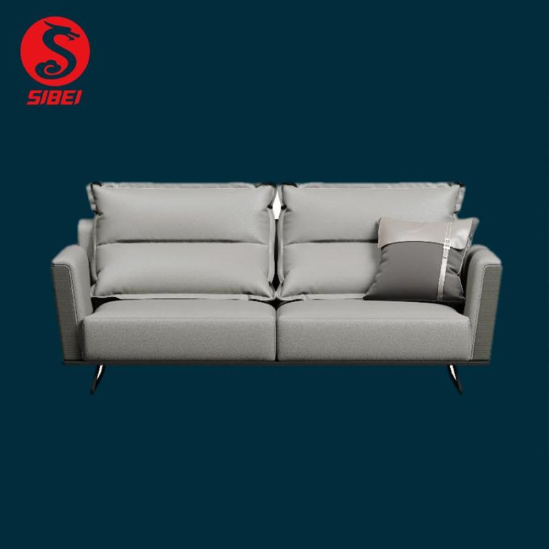 Customize Modern Home Living Room Wooden Furniture Leisure Leather Sofa