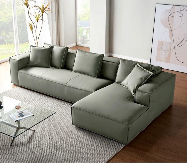 Linsy Modern Living Room Furniture Set Genuine Leather Sofa Manufacturer S240