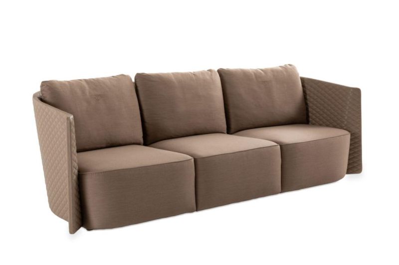 Italian Style Modern Home Furniture Wooden Armrest Fabric Sofa Set Villa Living Room 1 2 3 Seater Sectional Sofa for Sale