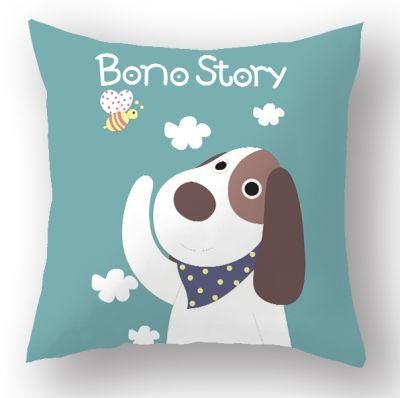 Chinese Manufacturers High Quality Cartoon Flax Throw Pillow Case Car Sofa Back Cushion