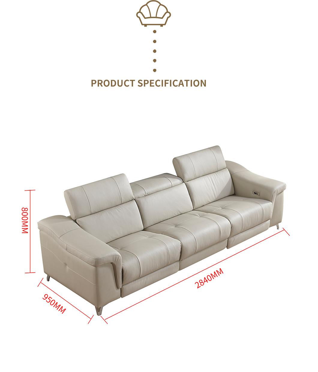 Modern Simple Living Room Small Family Cloth Art Electric Functional Sofa Combination Sofa