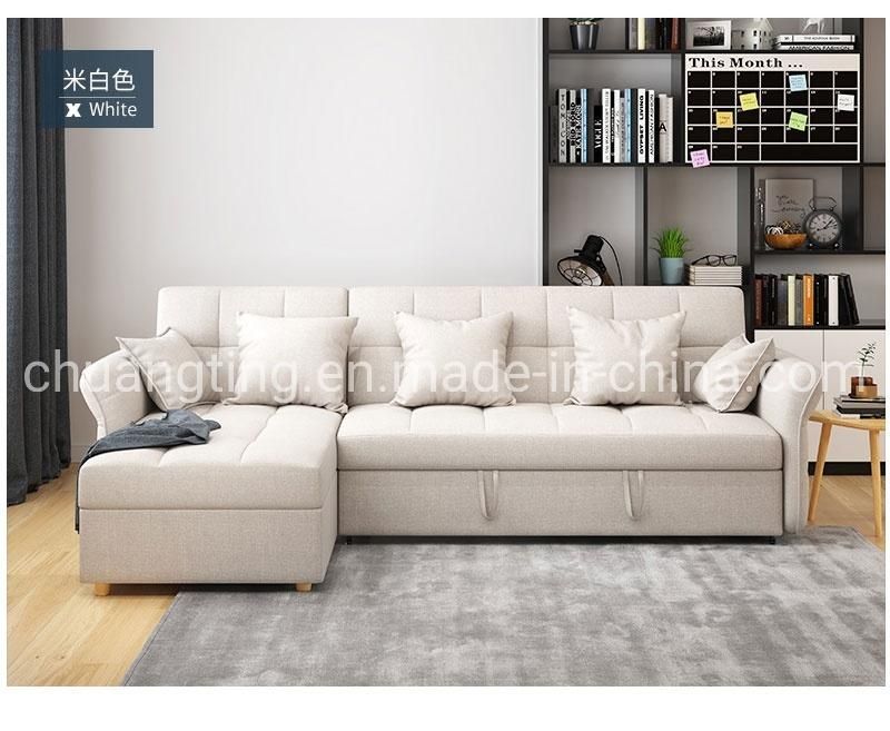 Portable Folding Sofa Bed Solid Wood Frame Convertible Sofa Three Seat Sofa Cum Bed for Living Room