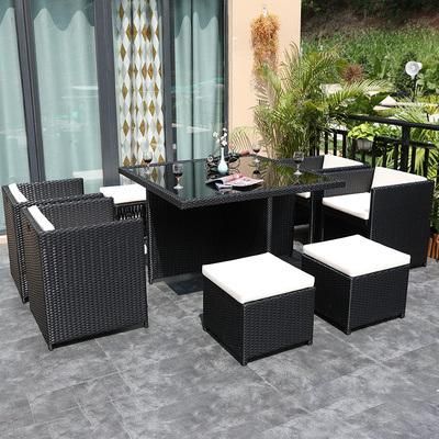 Outdoor Rattan Sofa Combination Balcony Leisure Rattan Chair Outdoor Garden Terrace Courtyard Living Room Imitation Rattan Furniture