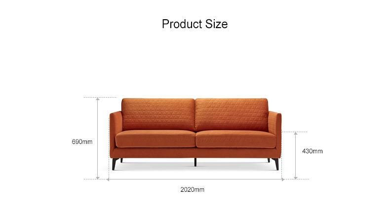 Modern Home 3 Seat Sofa Leisure Living Room Furniture Fabric Sofa