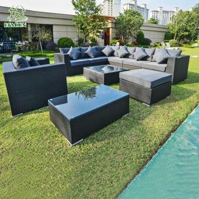 Wicker Corner Chair Aluminium PE Rattan Weaving Home Garden Corner Set Outdoor Corner Patio Chair, Conversation Sofa Set