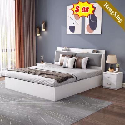 Modern Home Hotel Bedroom Sets Furniture Wood Wall Sofa Storage King Size Cutomized PU Bed