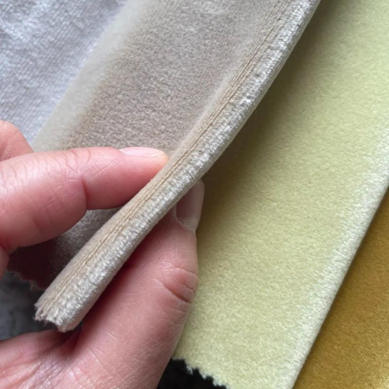 100%Polyester Hignend Knitted Velevt 420GSM Sofa Fabric Furniture Material Upholstery Fabric (WH)