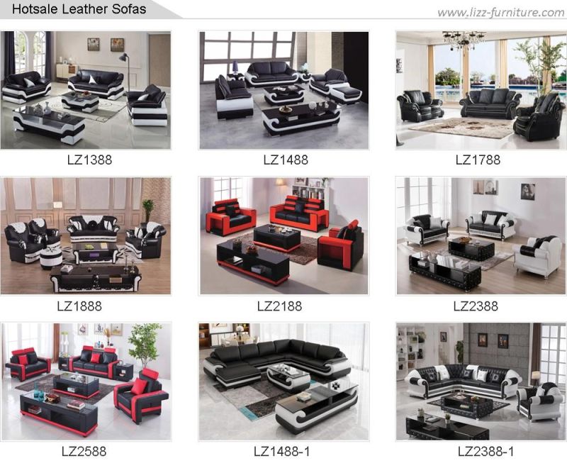 Middle East Hot Sale Home/Villa Furniture Lounge Leisure Genuine Leather Sofa Set