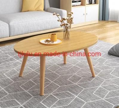 Customized Colorful Sofa Side Table Living Room Nest Coffee Round Table Solid Wood Leg Wooden Center Table.