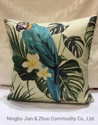 Custom Polyester Digital Printing Bird Turtle Back Leaf Pillow Cushion