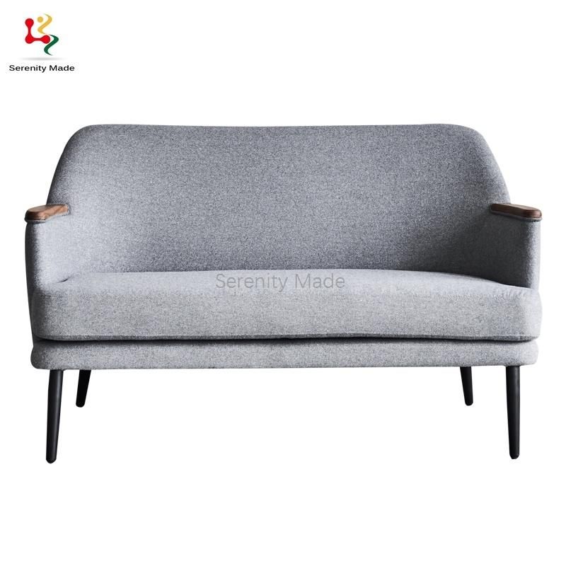 European Style 2 Seater Leisure Living Room Sofa with Wood Legs