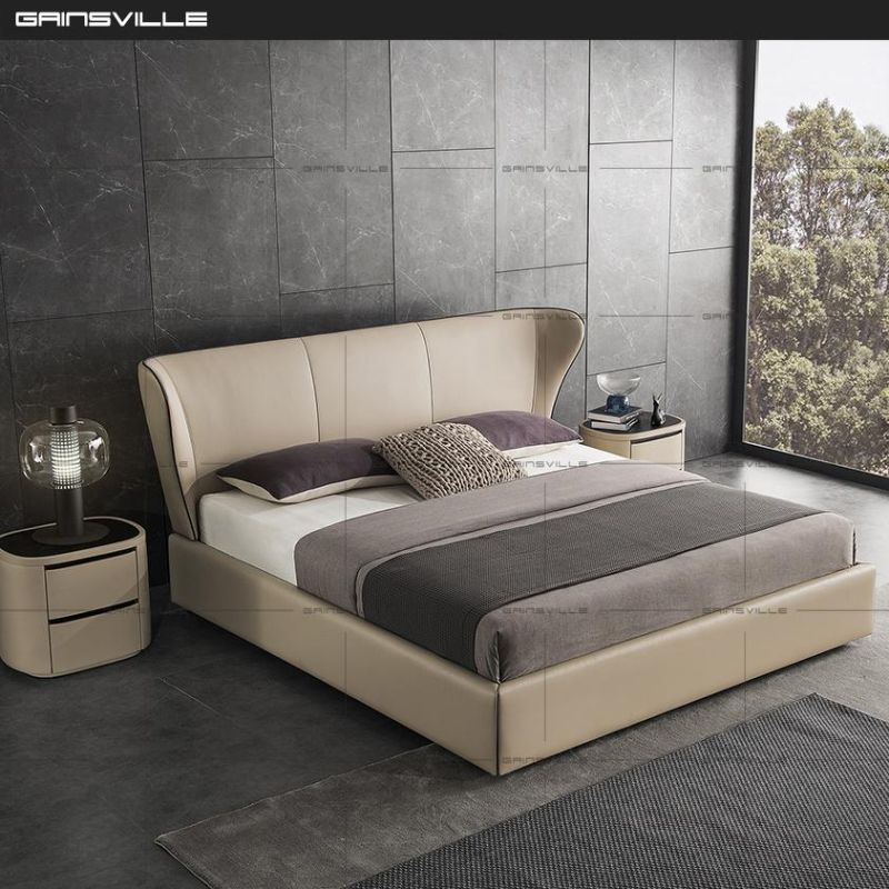 Hot Sale New Home Furniture Bedroom Furniture Hot Sale Sofa Bed King Bed Leather Bed Wall Bed in Italy Modern Style