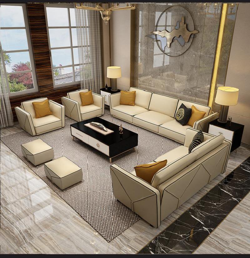 Factory High End Cow Leather Down Combination Sofa
