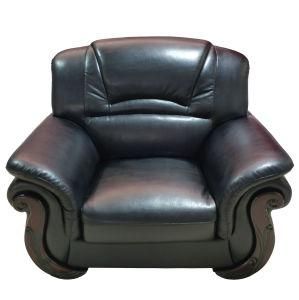 Black Color Loveseat House Furniture Living Room Leather Sofa (1121#)