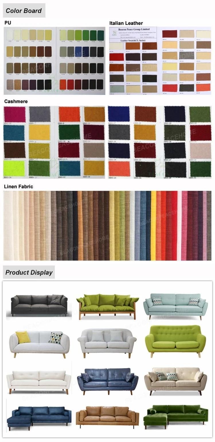 Modern Home Living Room Furniture Set Grey Velvet Fabric Corner Sofa