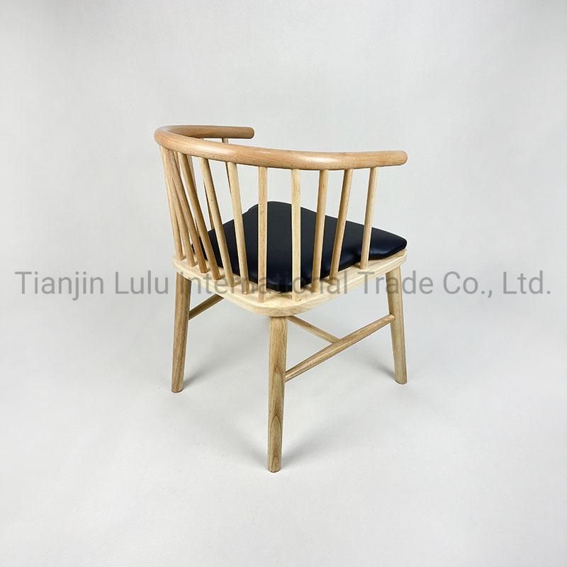 Wood Windsor Chair with Armrest for Hotel Lobby Coffee Shop Living Room Chairs for Restaurant Living Room Leisure Chairs