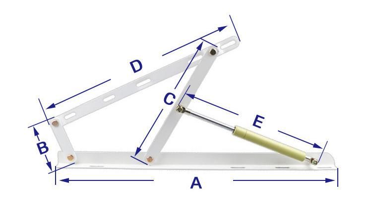 Space Saving Bed Frame with Gas Spring Bed Hinge Bracket Lifter Mechanism