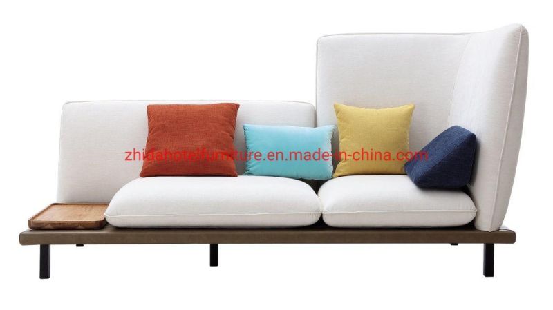 Japan Style Wooden Base Living Room Hotel Lobby Reception Area Sectional Sofa