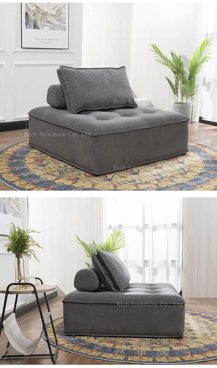 1 Seat Cube Shape Square Sofa with Cushion Back