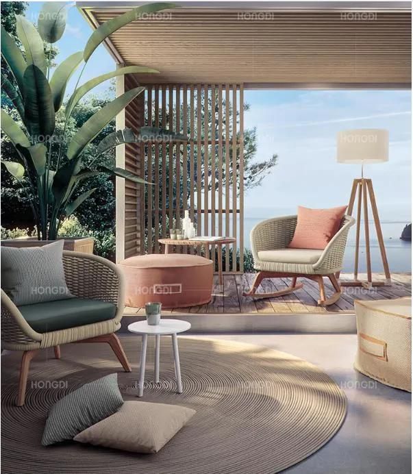Outdoor Sofa Combination Villa Courtyard Rattan Furniture Teak