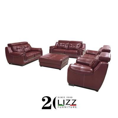 Office Furniture Sectional Leather Sofa Set with Stainless Steel Leg