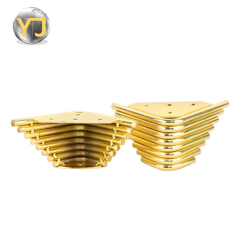 Height 150mm Corner Gold Sofa Legs for Modern Design Furniture with Rubber Base