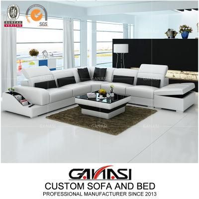 New Design Family Living Room Italian Leather Leisure Sofa