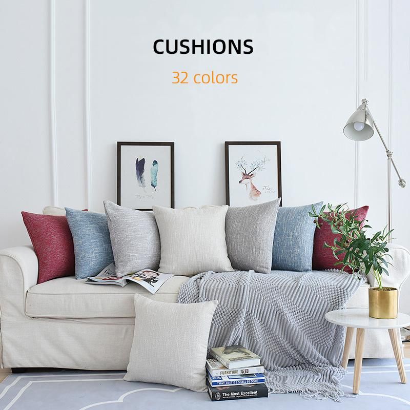2022 New Hot Cotton and Linen Cushion Wholesale Cushion Cover for Customization