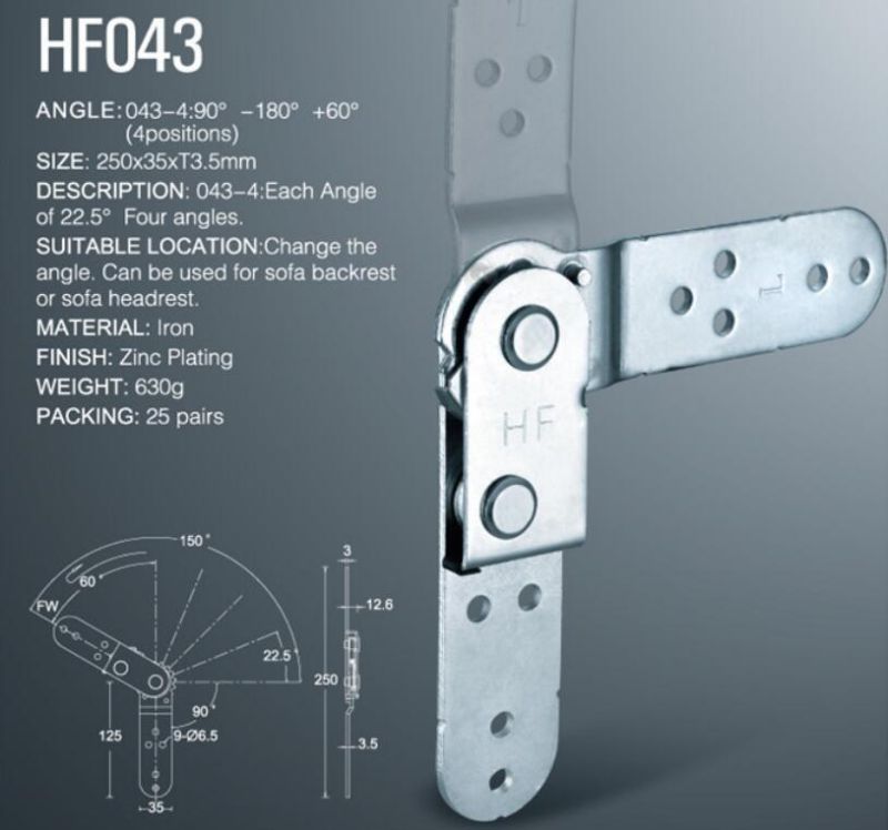 Sofa headrest hinge for normal furniture