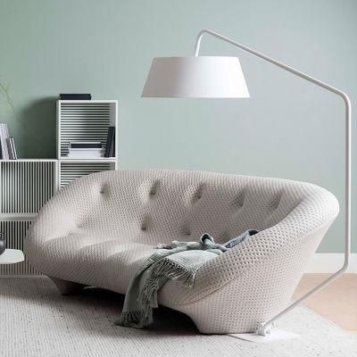 Luxury Leisure Chair Arc Pull Button Sofa Fabric Tufted Cloud Couches Modular Shell Sofa
