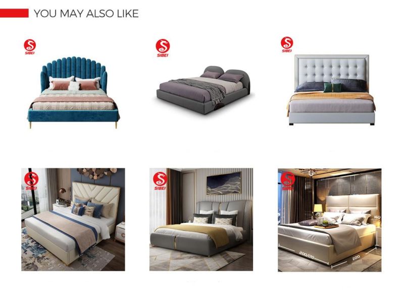 China Factory Home Bedroom King Bed Sofa Bed Modern Upholstered Bed