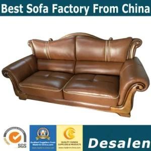 Best Quality Royal Style Living Room Furniture Genuine Leather Sofa (A60)