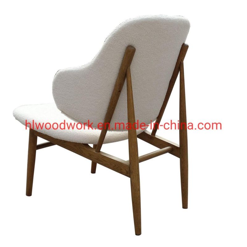 White Teddy Velvet Back and Cushion Oak Wood Frame Magnate Chair Dining Chair Coffee Shop Chair Wooden Chair Lounge Sofa Living Room