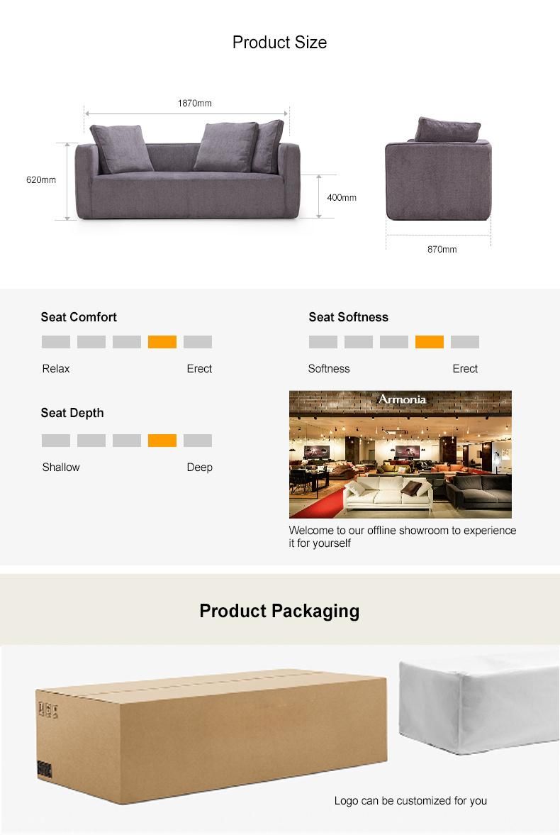 Lasted Design Top Material Sofa Customized 3 Seat Living Room Sofa